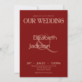 Moderne Typografie Terrakotta Klassische Hochzeit Einladung