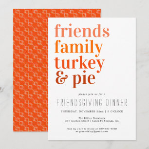 Moderne Typografie Thanksgiving-Dinnerparty Einladung