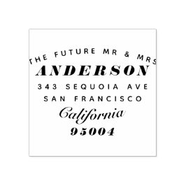 Moderne Typografie "The Future Mr & Mrs." Rede Gummistempel