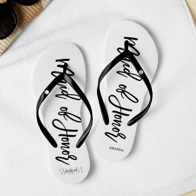 Moderne Typografie "Trauzeugin" Flip Flops (Von Creator hochgeladen)