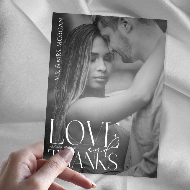 Moderne Typografie Überlagern von Text und Foto |  Dankeskarte (Von Creator hochgeladen)