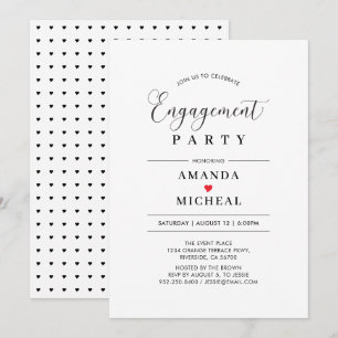 Moderne Typografie Verlobung Party Einladung