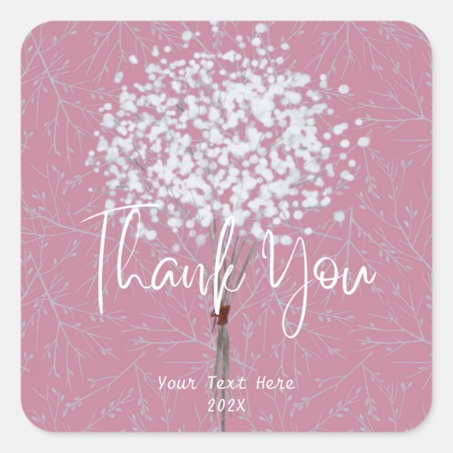 Moderne Typografie Vielen Dank 2025 Square Sticker (Vorderseite)