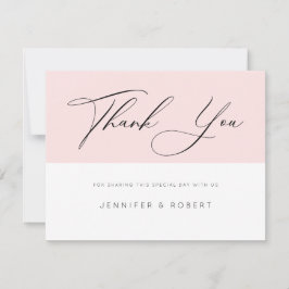 Moderne Typografie Vielen Dank an hellrosa & weiß Dankeskarte