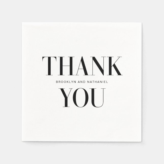 Moderne Typografie: Vielen Dank Serviette (Vorderseite)
