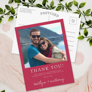 Moderne Typografie Viva Magenta Minimalistisches F Postkarte