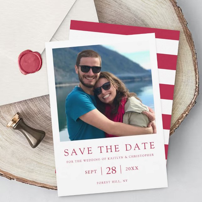Moderne Typografie Viva Magenta Minimalistisches F Save The Date (Von Creator hochgeladen)