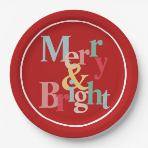 Moderne Typografie - Weihnachten Pappteller