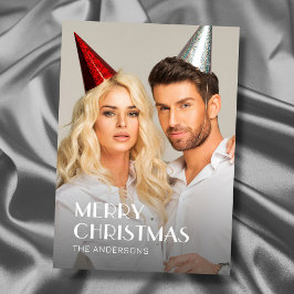 Moderne Typografie Weihnachts-Foto 2 Seitendesign Feiertagskarte