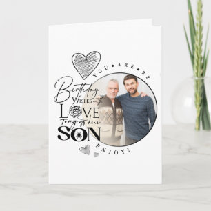 Moderne Typografie zum Geburtstag des Sohnes, Enke Karte