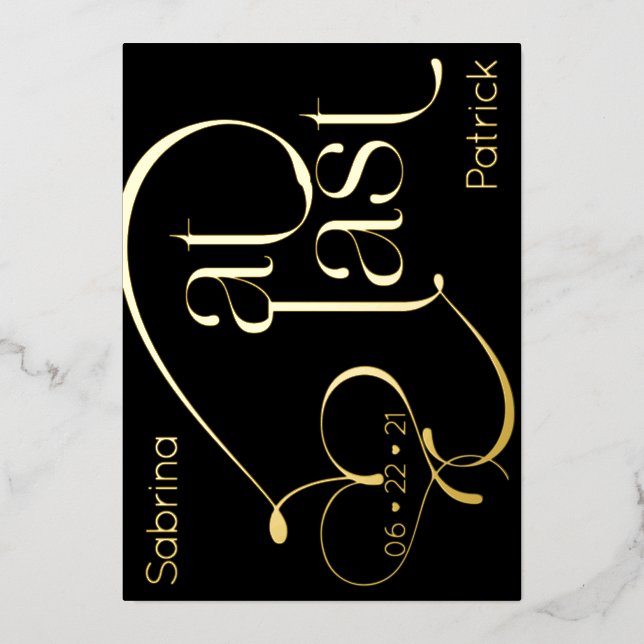 Moderne Typografie, ZUMINDEST Save the Date Folieneinladung (Vorderseite)