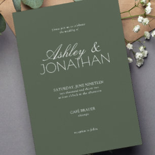 Moderne typografisch-zentrische Hochzeit Einladung