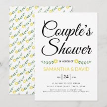 Moderne typografische gelbe Paare duschen Hochzeit