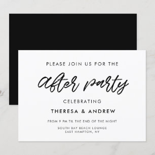 Moderne typografische Hochzeit nach dem Party Einladung