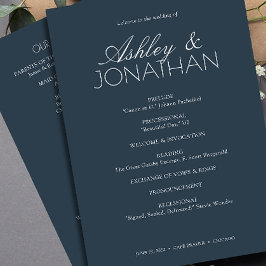 Moderne typografische Hochzeit Programm