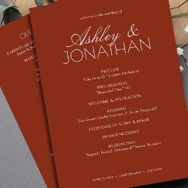 Moderne typografische Hochzeit Programm
