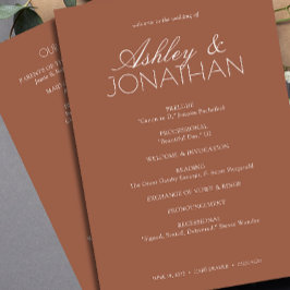 Moderne typografische Hochzeit Programm