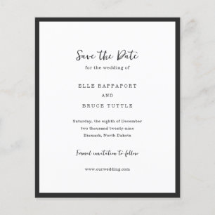 Moderne typografische minimalistische Hochzeit - T Flyer