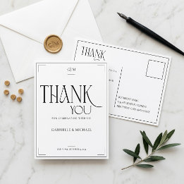 Moderne typografische minimalistische Hochzeits-Da Postkarte