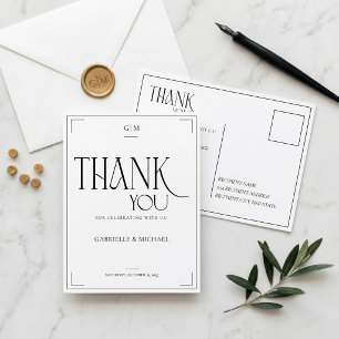 Moderne typografische minimalistische Hochzeits-Da Postkarte
