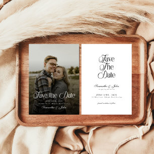 Moderne typografische Schwarzweiß-Fotografie im Ch Save The Date