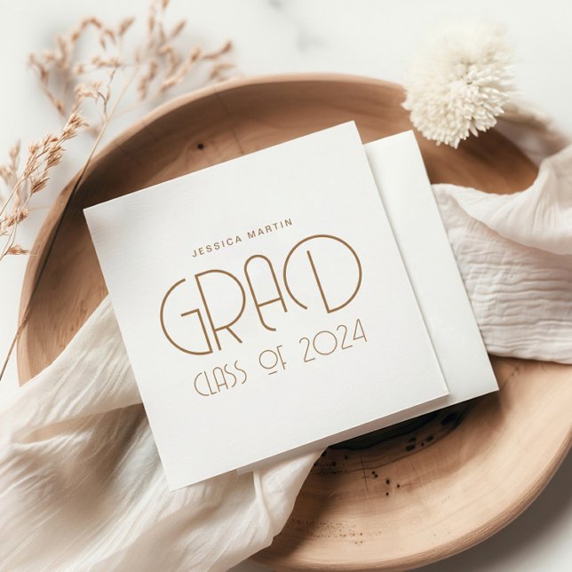 Moderne Typografy Graduation Party Serviette (Von Creator hochgeladen)