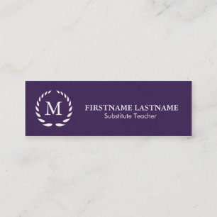 Moderne u. einfache Vertretungslehrer-Visitenkarte Mini Visitenkarte