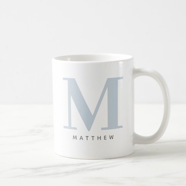 Moderne überdimensionale monogrammierte Anfangsbuc Kaffeetasse (Rechts)