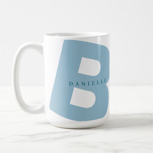 Moderne, übergroße Monogramm, Anfangs- und Vorname Kaffeetasse (Links)