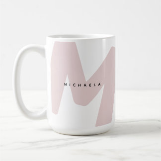 Moderne übergroße monogrammierte Initiale & Name Kaffeetasse