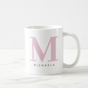 Moderne übergroße monogrammierte Initiale & Name Kaffeetasse