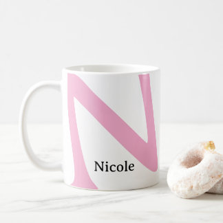 Moderne übergroße monogrammierte Initiale & Name Kaffeetasse