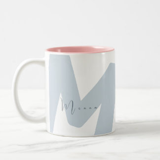 Moderne, übergroße monogrammierte Initialschrift N Zweifarbige Tasse