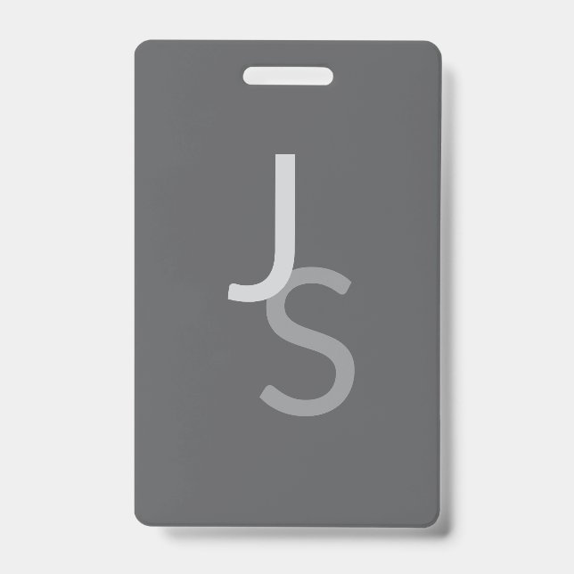 Moderne überlappende monogrammierte Initialen | Gr Ausweis (Vorderseite)