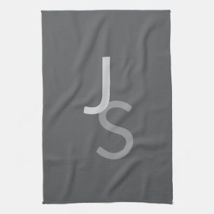 Moderne überlappende monogrammierte Initialen Gr Geschirrtuch