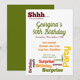 Moderne Überraschung Geburtstagsparty Einladung