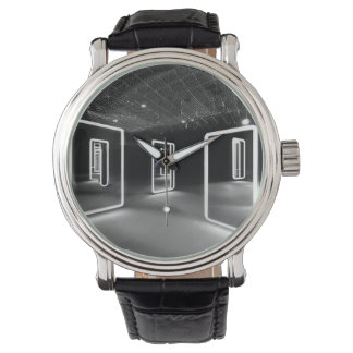 Moderne Uhr mit Spiegeln.