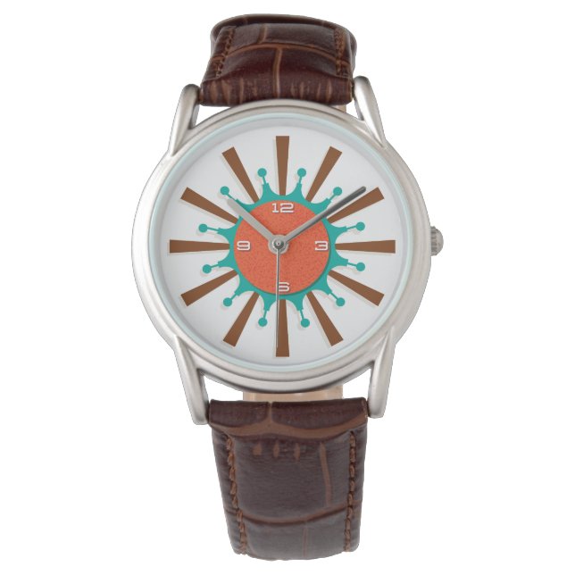 Moderne Uhr Mitte des Jahrhunderts - Grafische Spo (Vorderseite)