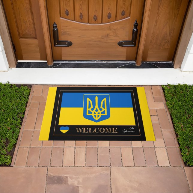 Moderne Ukraine, ukrainische Flaggen Matten/Sport  Fußmatte (Außenbereich)