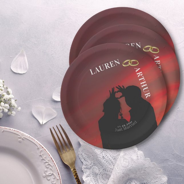 Moderne Ultra-Chic Minimal-Hochzeit für Foto Pappteller (Von Creator hochgeladen)