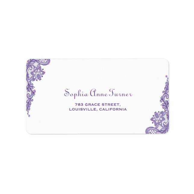 Moderne Ultra-Violet-Hochzeit Adressaufkleber (Vorne)