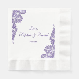 Moderne Ultra-Violet-Hochzeit Serviette