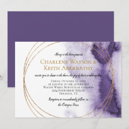 Moderne Ultra-Violet-Lila-Gold-Circles Einladung