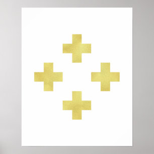 Moderne unbedeutende Folie Golddes schweizer Poster