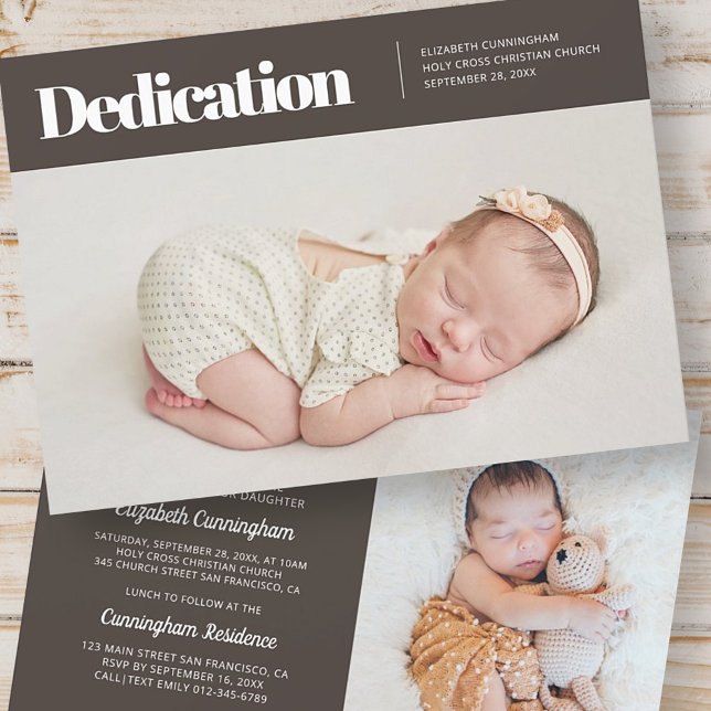 Moderne und einfache Foto-Dedication-Einladung Einladung (Von Creator hochgeladen)