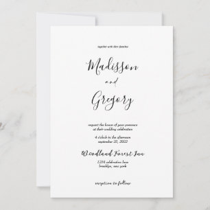 Moderne und einfache Minimalistische Kalligrafie-H Einladung