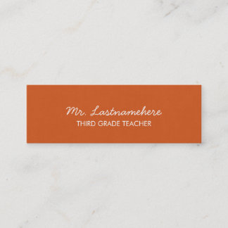 Moderne und einfache Teacher Business Card Mini Visitenkarte