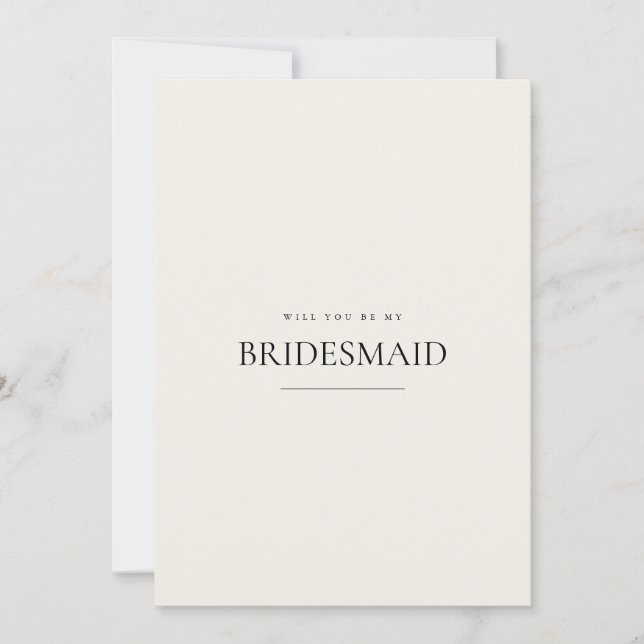 Moderne und elegante Beige Bridesmaid-Vorschlagska Save The Date (Vorderseite)