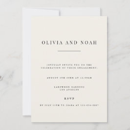 Moderne und elegante Beige-Engagement-Party - Einl Einladung