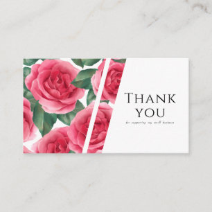 Moderne und elegante florale Rose Danke Business Visitenkarte